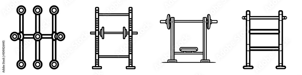 Poster modern design in trendy style for smith machine icon line
