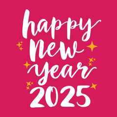 Obraz premium Happy New Year 2025 typography design