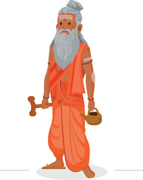 Indian sadhu guru, Sadhu Baba holyman, Sadhu saint of India for grand festival