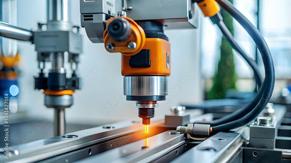 Poster macro close up ai powered sensor manufacturing equipment copy space - highlighting role sensors moni