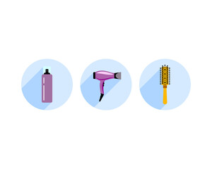 Beauty, Body Care and Cosmetics. Vector Linear Flat Icons and Design Elements