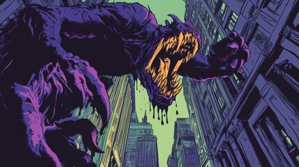 Grotesque Vibrant Monster with Huge Claws