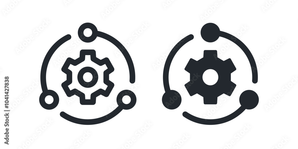 Poster workflow icons in a minimalistic style. vector illustration.