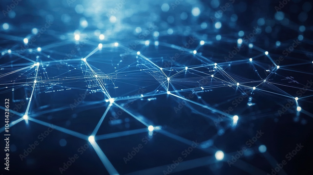 Poster abstract digital network and data flow visualization