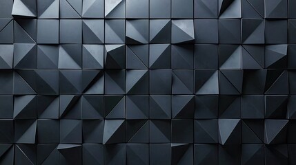 Obraz premium Abstract Monochrome Triangular Mosaic: A Study in Depth and Dimension