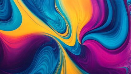 Obraz premium Vibrant and Hypnotic Swirl of Multicolored Abstract Fluid Art, Blending Warm and Cool Tones in a Mesmerizing Dance of Colorful Waves and Motion (1)