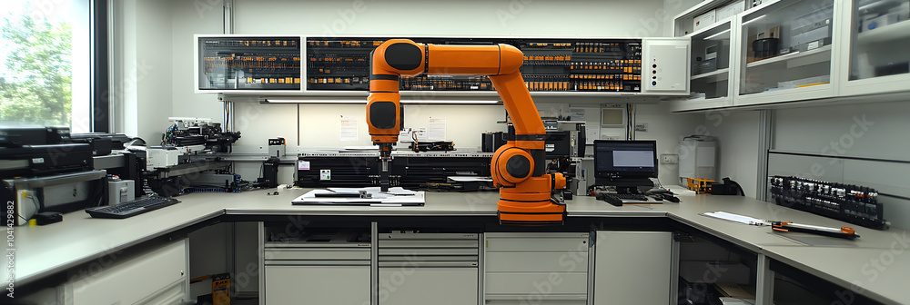 Leinwandbilder robotic arm in a modern,well-equipped industrial workspace,highlighting the latest advancements in a