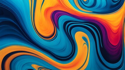 Vibrant and Hypnotic Swirl of Multicolored Abstract Fluid Art, Blending Warm and Cool Tones in a Mesmerizing Dance of Colorful Waves and Motion (13)