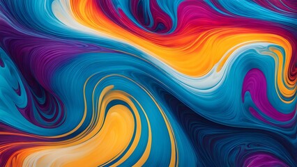 Vibrant and Hypnotic Swirl of Multicolored Abstract Fluid Art, Blending Warm and Cool Tones in a Mesmerizing Dance of Colorful Waves and Motion (17)
