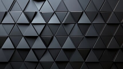 Fototapeta premium Abstract Monochrome Triangular Mosaic: A Study in Depth and Dimension