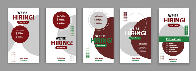 We are hiring for job vacancies Social Media stories, Hiring Social Media Post vector illustration design background