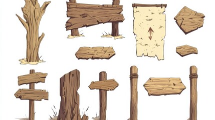 Fototapeta premium Isolated Wooden Planks with Textures and Cracks