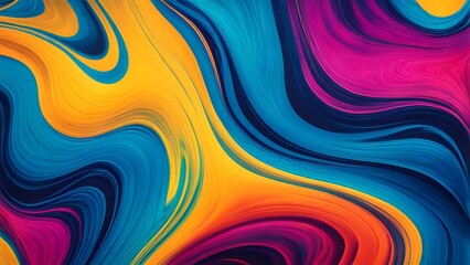 Obraz premium Vibrant and Hypnotic Swirl of Multicolored Abstract Fluid Art, Blending Warm and Cool Tones in a Mesmerizing Dance of Colorful Waves and Motion (37)