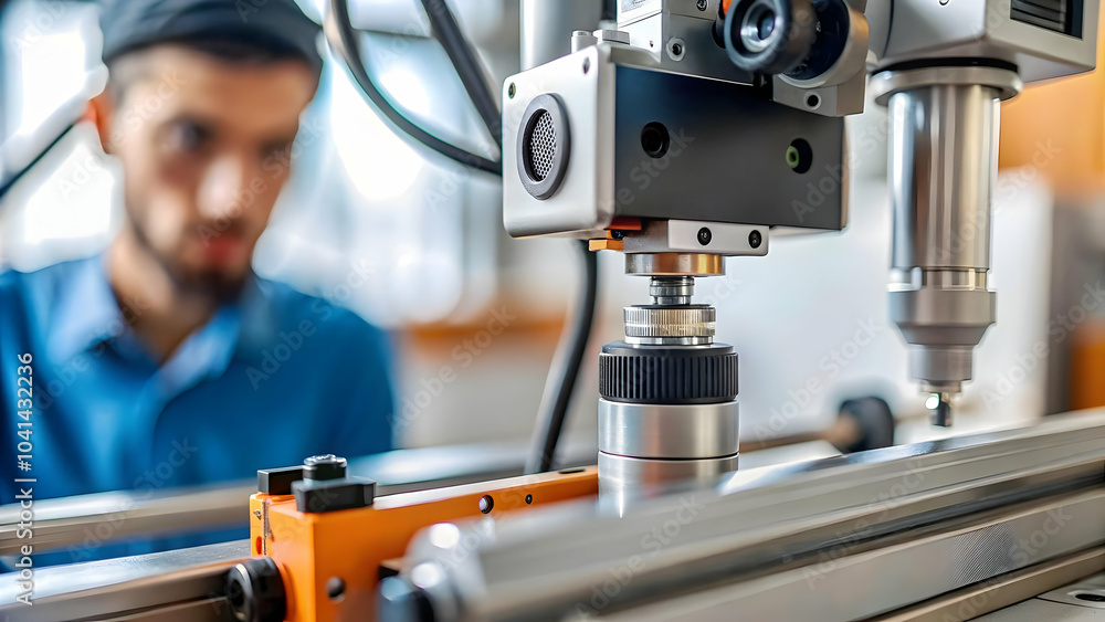 Poster macro close up ai powered sensor manufacturing equipment copy space | highlighting role of sensors i