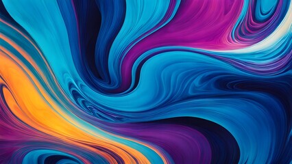 Obraz premium Vibrant and Hypnotic Swirl of Multicolored Abstract Fluid Art, Blending Warm and Cool Tones in a Mesmerizing Dance of Colorful Waves and Motion (56)