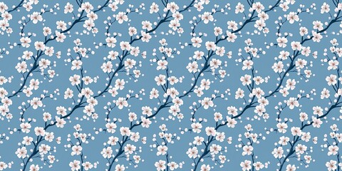 Blossom pattern with a delicate, floral design. seamless background pattern