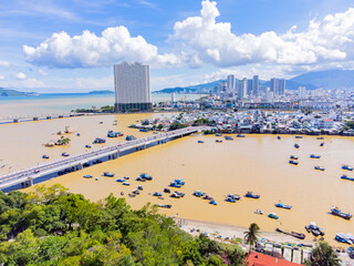 The Kai River in Nha Trang.

A resort town in Vietnam. October is the rainy season. The water in the river rises and turns red due to the muddy bottom and the flow of water from the mountains. 