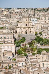 view of the town of Modica in Sicily
