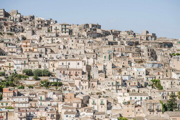 view of the town of Modica in Sicily