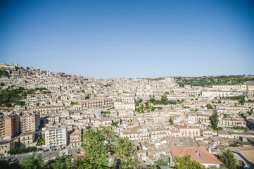 view of the town of Modica in Sicily