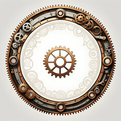 Obraz premium Steampunk circle border