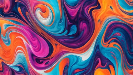 Fototapeta premium Dynamic Explosion of Rich and Vivid Colors in an Abstract Swirling Pattern, Creating a Fluid Movement that Combines Artistic Expression with a Captiv (11)