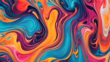Obraz premium Dynamic Explosion of Rich and Vivid Colors in an Abstract Swirling Pattern, Creating a Fluid Movement that Combines Artistic Expression with a Captiv (22)
