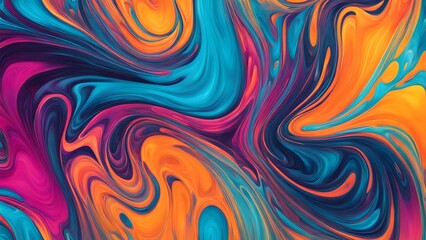 Obraz premium Dynamic Explosion of Rich and Vivid Colors in an Abstract Swirling Pattern, Creating a Fluid Movement that Combines Artistic Expression with a Captiv (23)