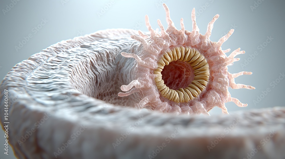 Poster intricate close-up of a unique microscopic organism highlighting its detailed structure and form in 