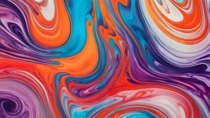 Obraz premium Dynamic Explosion of Rich and Vivid Colors in an Abstract Swirling Pattern, Creating a Fluid Movement that Combines Artistic Expression with a Captiv (24)