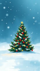 Obraz premium Christmas Decoration with ornaments and the Christmas tree