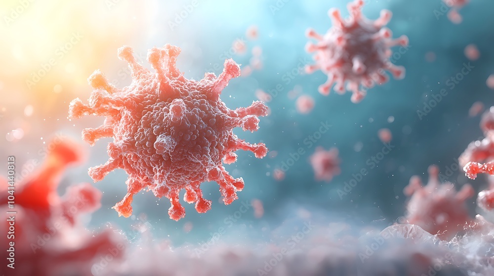 Poster exploring the intricate structure of the virus understanding its impact on health and society in a s
