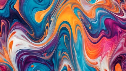 Obraz premium Dynamic Explosion of Rich and Vivid Colors in an Abstract Swirling Pattern, Creating a Fluid Movement that Combines Artistic Expression with a Captiv (32)