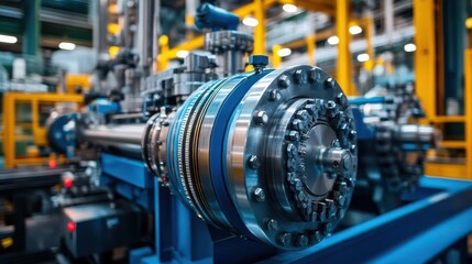 Fototapeta premium Industrial machinery in a manufacturing facility.