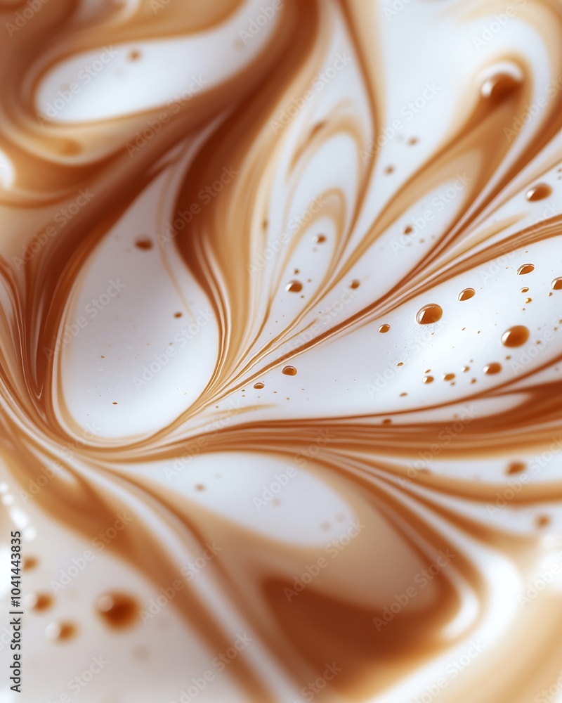 Poster a swirling blend of cream and caramel hues, creating an abstract, fluid design with a smooth texture