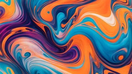 Obraz premium Dynamic Explosion of Rich and Vivid Colors in an Abstract Swirling Pattern, Creating a Fluid Movement that Combines Artistic Expression with a Captiv (50)
