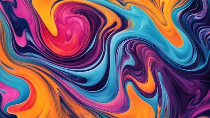 Obraz premium Dynamic Explosion of Rich and Vivid Colors in an Abstract Swirling Pattern, Creating a Fluid Movement that Combines Artistic Expression with a Captiv (49)