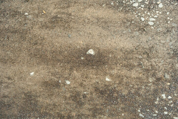 Dirt road, gray earth with stones, background 