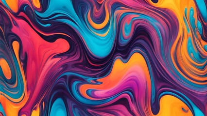 Obraz premium Dynamic Explosion of Rich and Vivid Colors in an Abstract Swirling Pattern, Creating a Fluid Movement that Combines Artistic Expression with a Captiv (63)