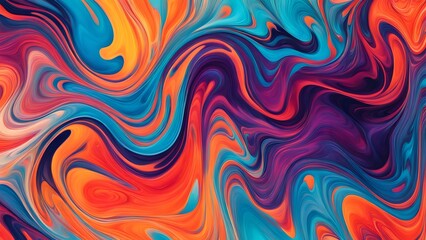 Obraz premium Dynamic Explosion of Rich and Vivid Colors in an Abstract Swirling Pattern, Creating a Fluid Movement that Combines Artistic Expression with a Captiv (65)