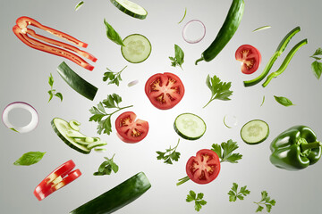 pattern with sliced vegetables