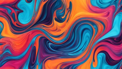 Obraz premium Dynamic Explosion of Rich and Vivid Colors in an Abstract Swirling Pattern, Creating a Fluid Movement that Combines Artistic Expression with a Captiv (71)