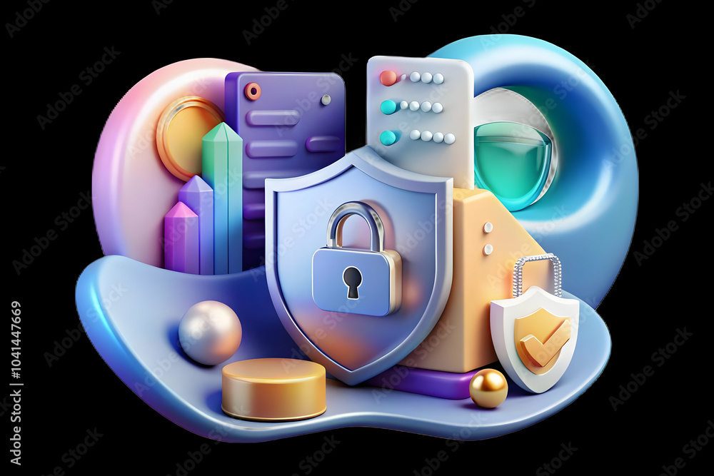 Poster soft abstract background holographic deal icons handshake signed documents business theme neutral to