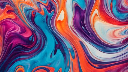 Obraz premium Dynamic Explosion of Rich and Vivid Colors in an Abstract Swirling Pattern, Creating a Fluid Movement that Combines Artistic Expression with a Captiv (79)