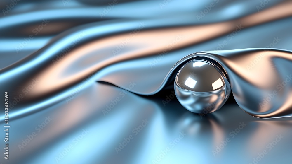 Aufkleber sleek and modern 3d chrome metallic texture with smooth reflective surfaces and sharp highlights geo
