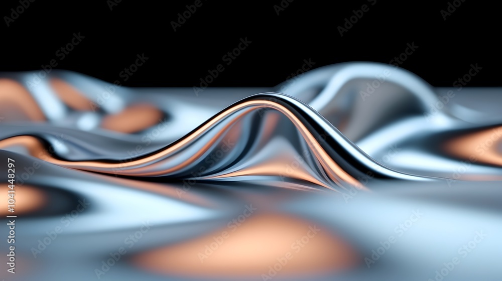 Poster captivating 3d chrome texture with sharp highlights and smooth reflective surfaces a modern sleek an