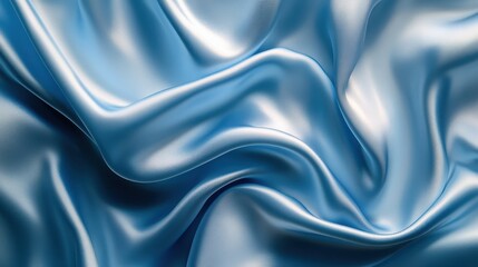 Obraz premium Luxurious light blue satin fabric with flowing texture on a serene background