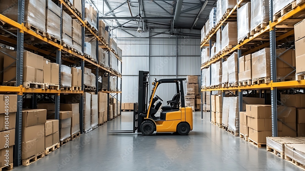 Poster efficient warehouse operations exploring the role of forklifts in streamlining logistics and invento