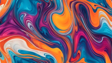 Fototapeta premium Dynamic Explosion of Rich and Vivid Colors in an Abstract Swirling Pattern, Creating a Fluid Movement that Combines Artistic Expression with a Captiv (91)