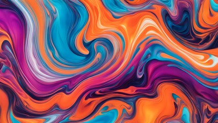 Obraz premium Dynamic Explosion of Rich and Vivid Colors in an Abstract Swirling Pattern, Creating a Fluid Movement that Combines Artistic Expression with a Captiv (96)